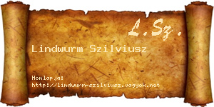 Lindwurm Szilviusz névjegykártya